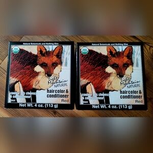 4 Brand New,Organic,Light Mountain Henna Natural Hair Color & Conditioner - Red